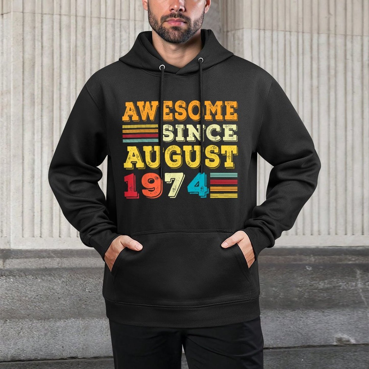 50 Years Old Awesome Since August 1974 50th Birthday Gifts Casual Wear Hoodie