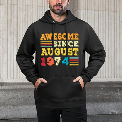 50 Years Old Awesome Since August 1974 50th Birthday Gifts Casual Wear Hoodie