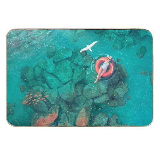 Saltwater Summer  Repositionable Bath Mat