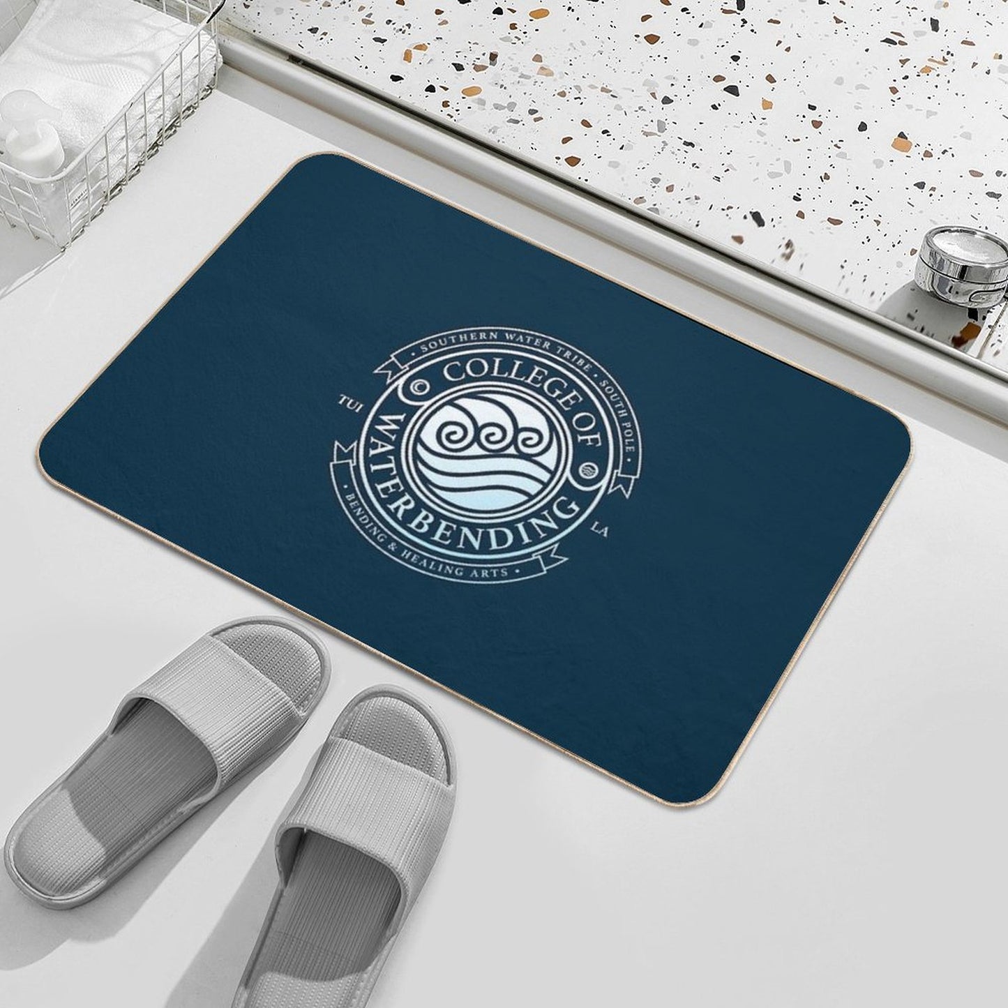 ATLA College of Waterbending Avatar Inspired-Design  Repositionable Bath Mat