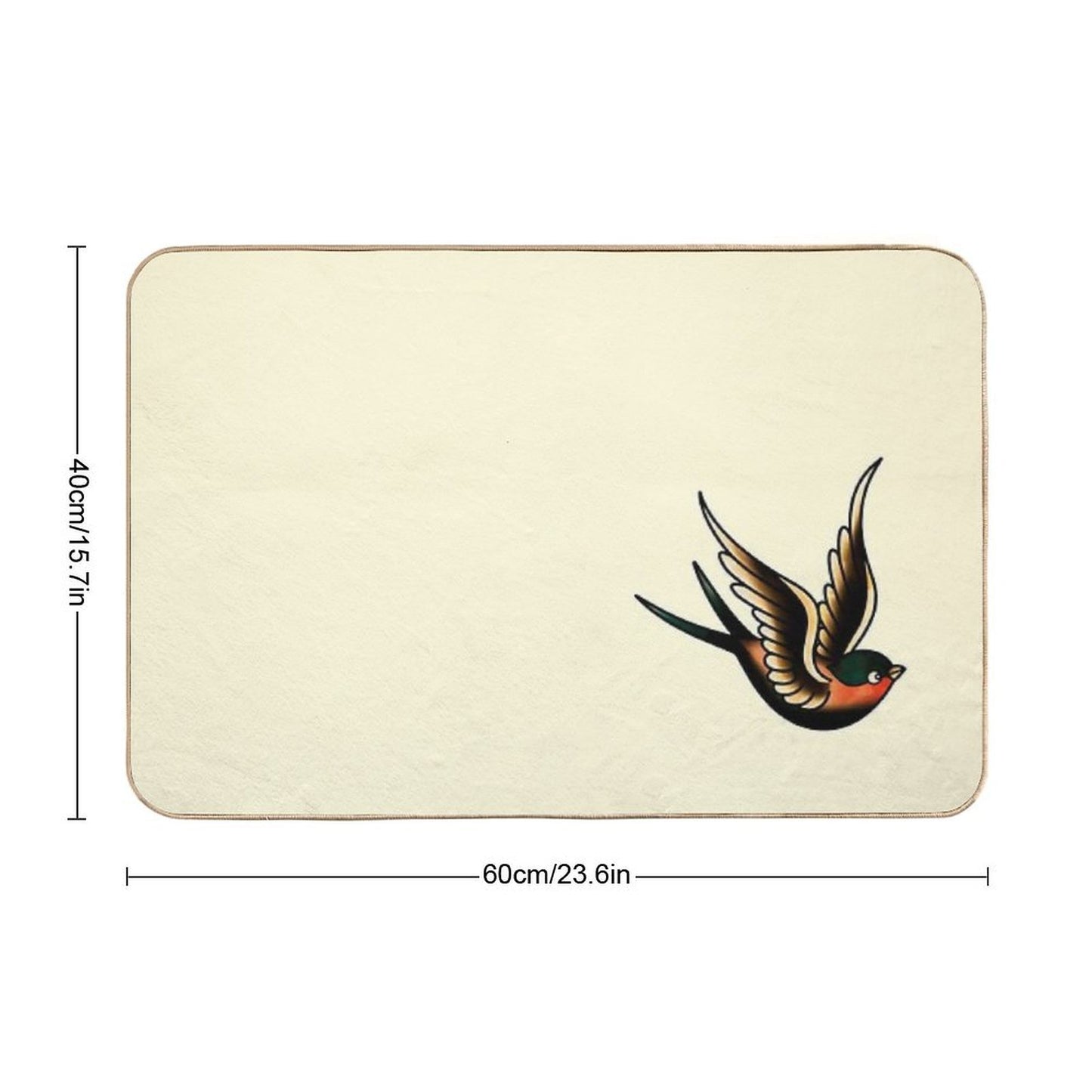 Vintage Traditional Swallow  Absorbent Bath Mat
