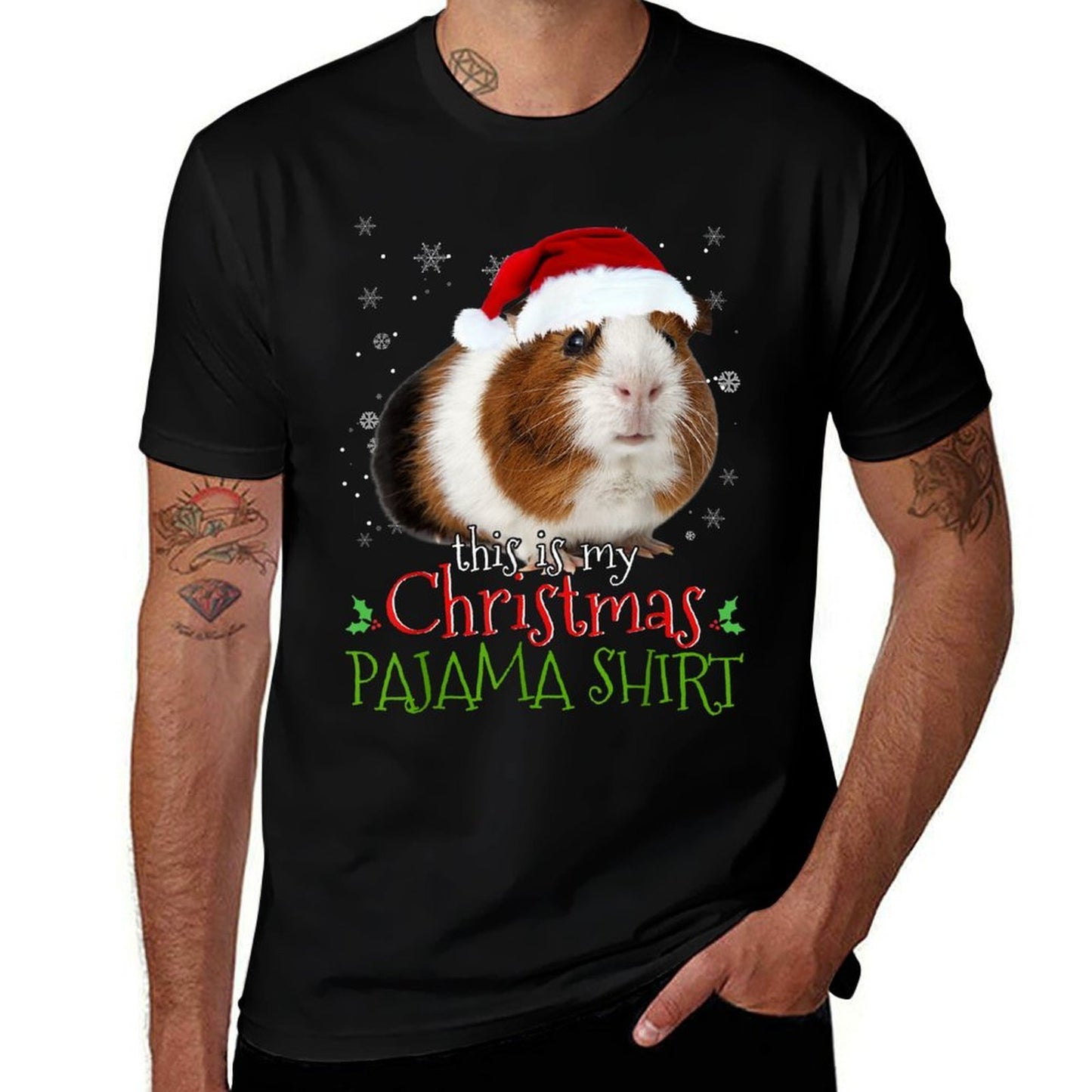Guinea Pig Christmas T Shirt This Is My Christmas Pajama Comfortable T-Shirt