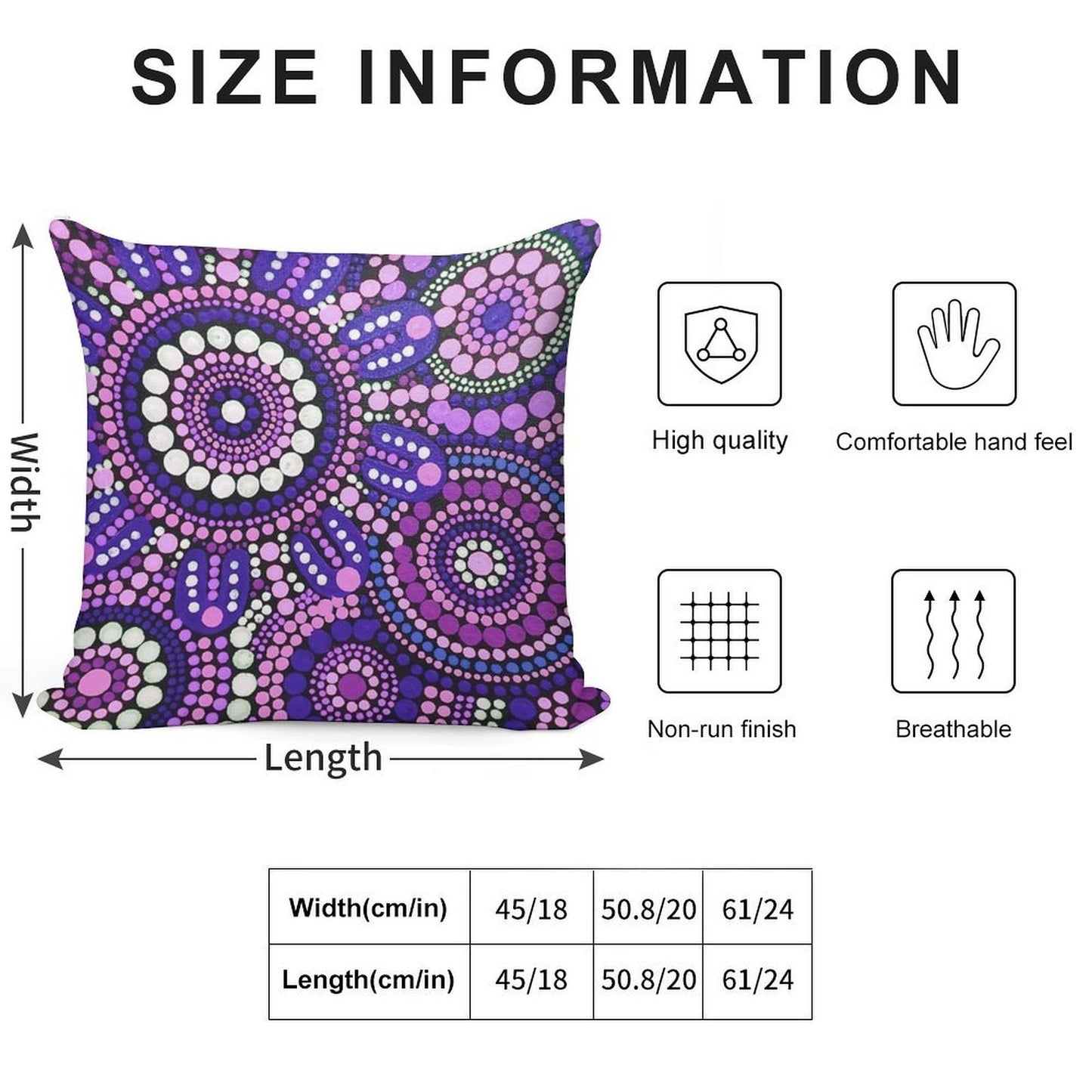 Aboriginal Art Purple Pattern Family Gathering Soft Bedroom Essential Throw Pillow