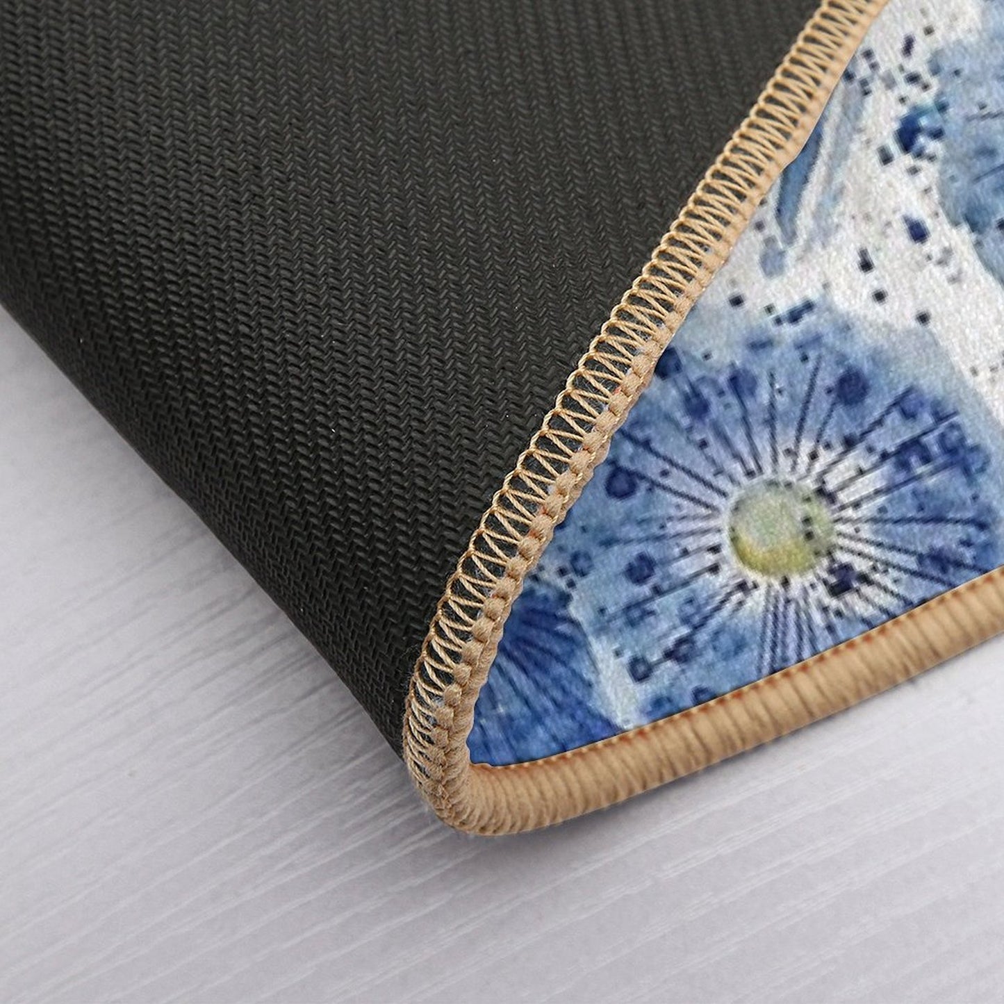 Indigo Dandelion Pattern  Pet-Safe Bath Mat