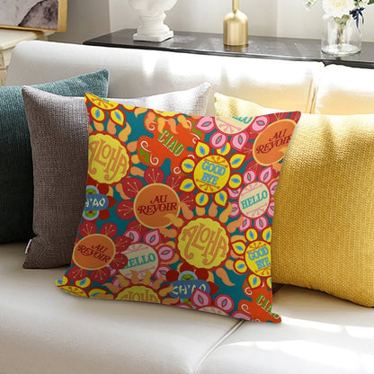 It's A Small World Flowers (original) Soft Washable Throw Pillow