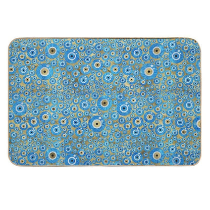 Greek Blue Glass Evil Eye Amulet  Easy To Clean Bath Mat