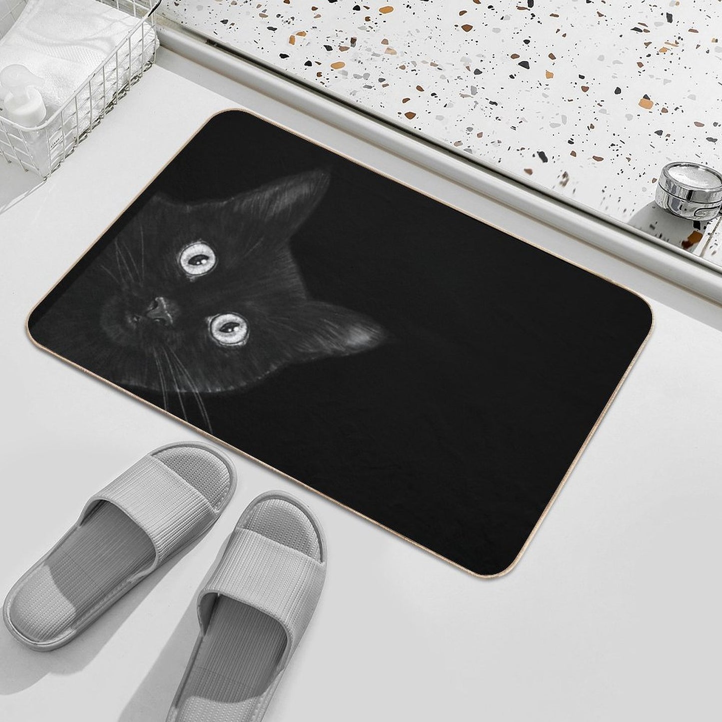 Black Cat  Absorbent Bath Mat