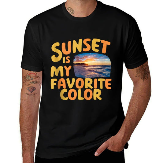Sunset Is My Favorite Color Ocean Vista Beach Lover  Wrinkle-resistant T-Shirt