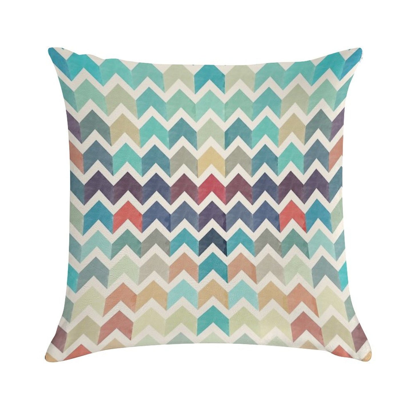 Watercolor Chevron Pattern Soft Reinforced Edging Throw Pillow