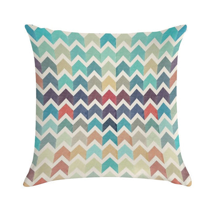 Watercolor Chevron Pattern Soft Reinforced Edging Throw Pillow