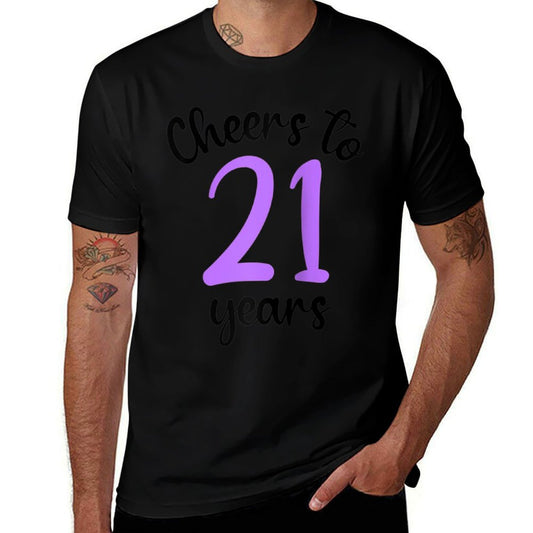 21st Birthday Cheers To 21 Years Purple 21st Birthday Raglan Baseball  Trendy Pattern T-Shirt