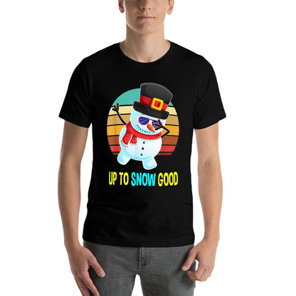 Up to Snow Good Snowman Christmas Gifts Men Boys  Slim-fit Cut T-Shirt