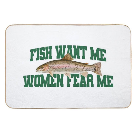 Fish Want Me Women Fear Me Meme  Easy Maintenance Bath Mat