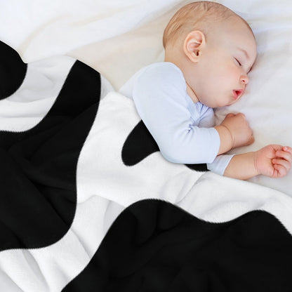Cow Print Machine-washable Throw Blanket