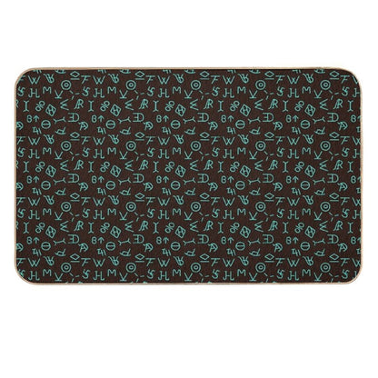 Turquoise Cattle Brands  Eco-Friendly Bath Mat