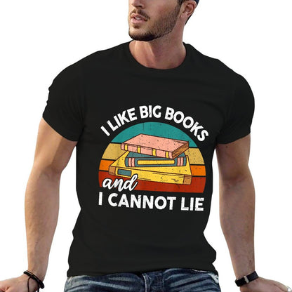 Funny I Like Big Books Cannot Lie Librarian Reading Teacher  Ribbed Collar T-Shirt