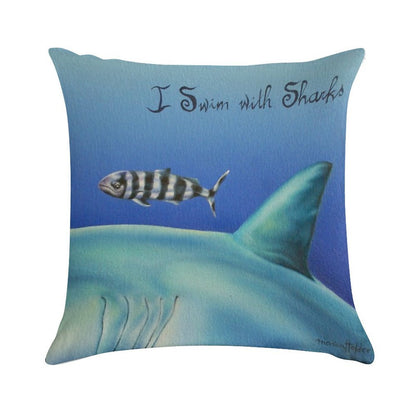 Pilot Fish I Swim with Sharks Soft High-Density Material Throw Pillow