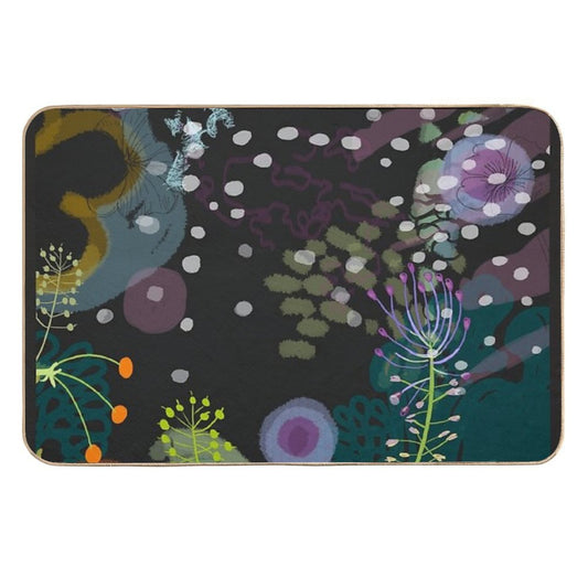 Flower And Snow Shadows Pattern  Anti-Trip Bath Mat