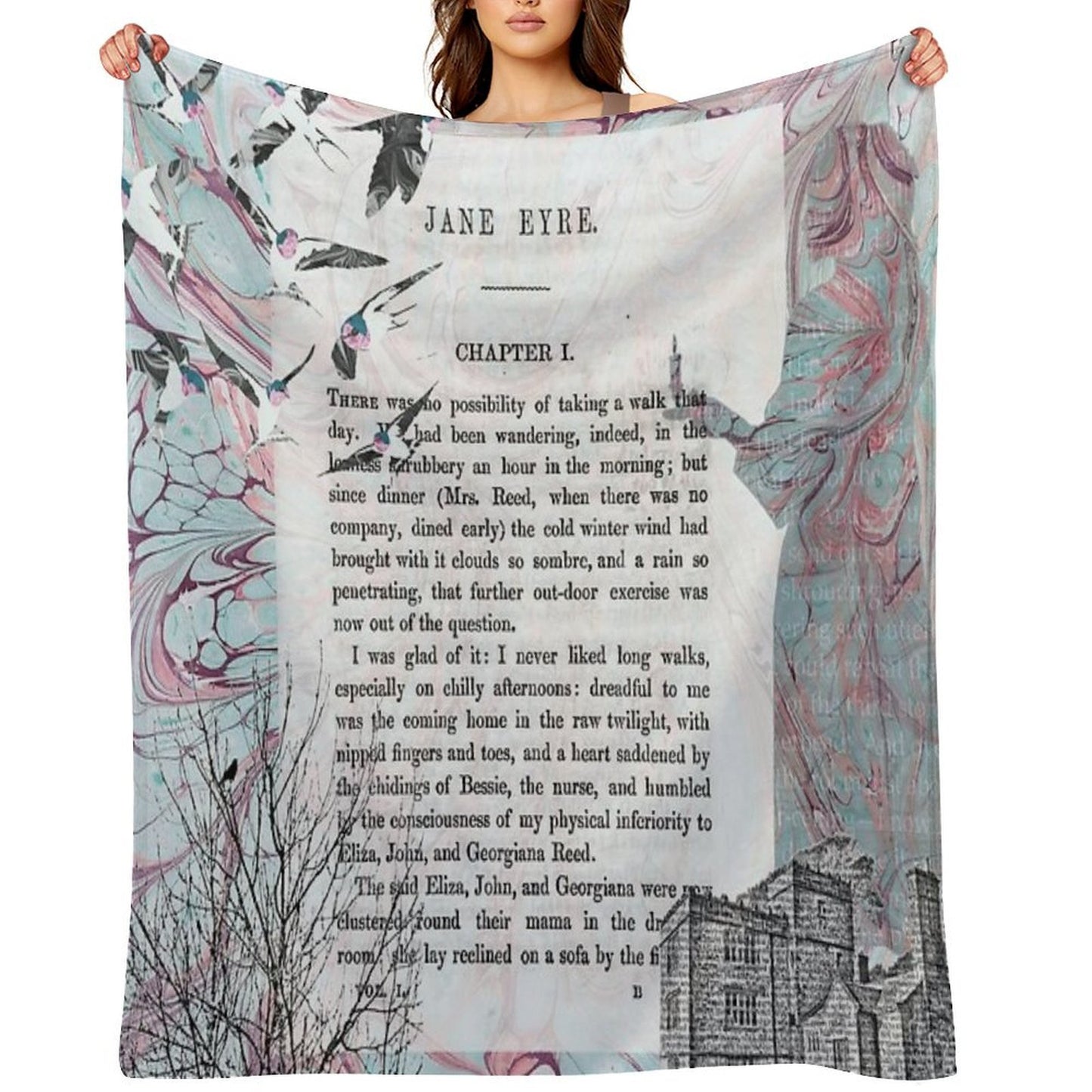 Jane Eyre Collage Gift-ready Throw Blanket