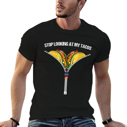 Womens Stop Looking At My Tacos Funny Mexican Fiesta Cinco De Mayo  Slim-fit Cut T-Shirt