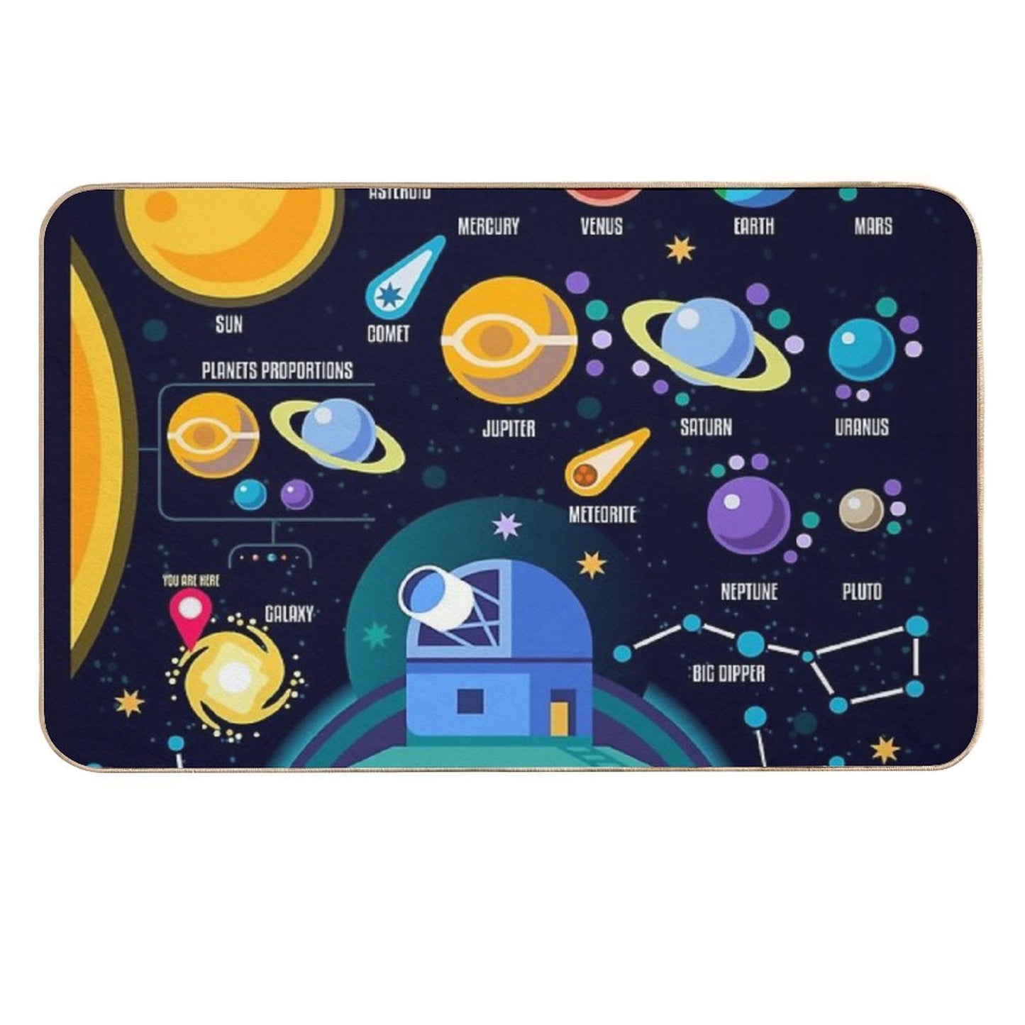 Space Universe Solar Big Bang  Toxin-Free Bath Mat