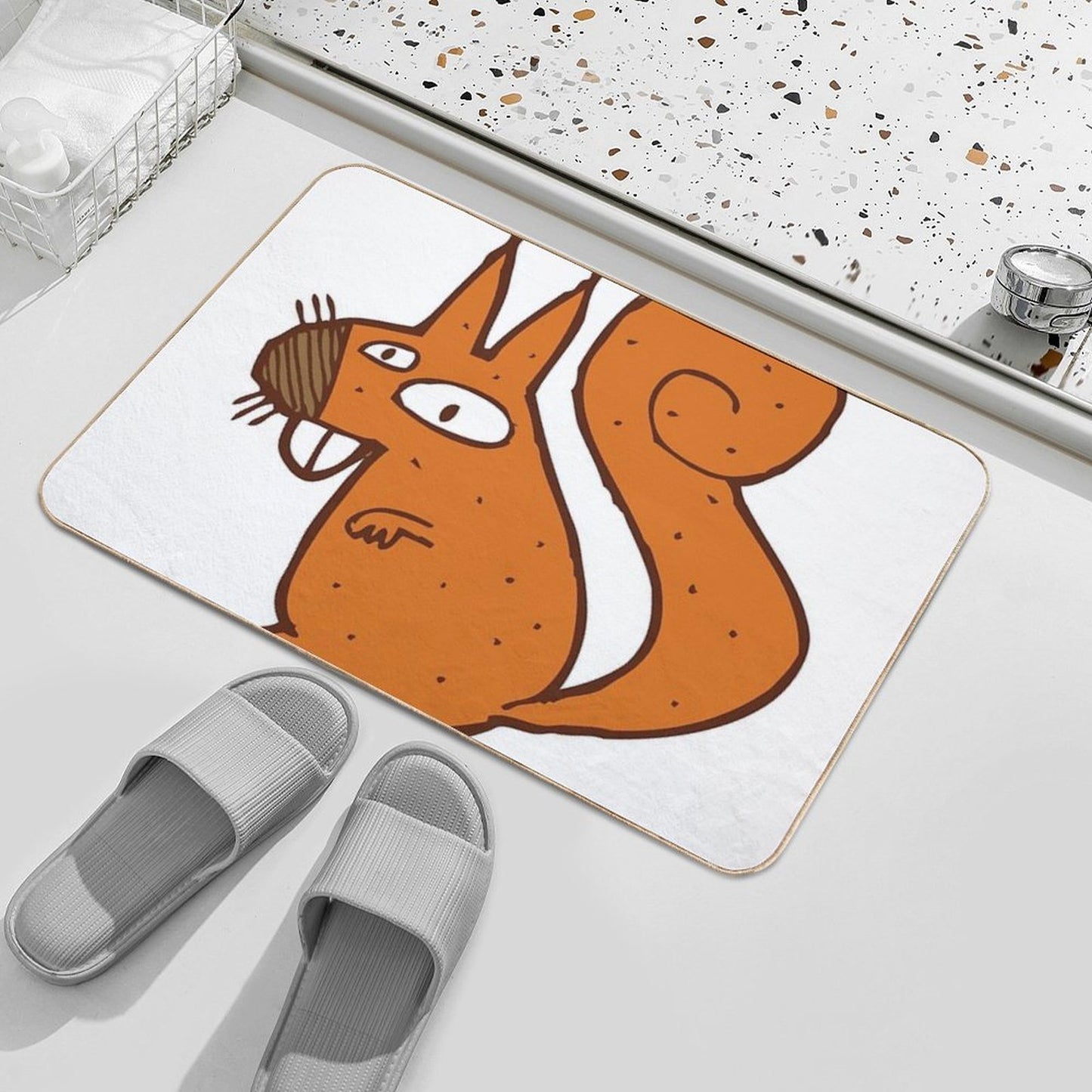 Cute Cartoon Squirrel  Odorless Bath Mat