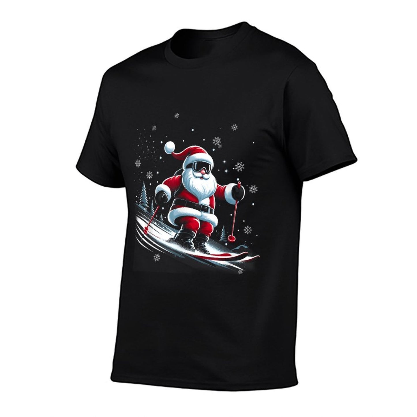 Skiing Santa Claus Christmas Ski Winter Sport X-Mas Skier  Heathered Texture T-Shirt
