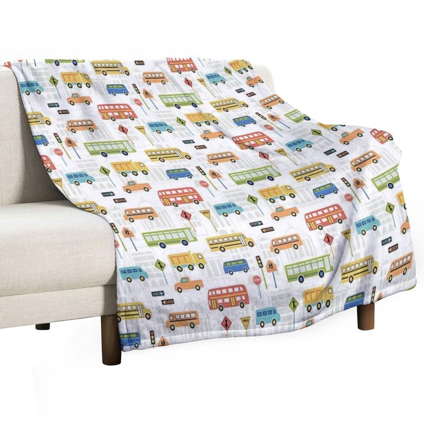 Bus Stop Machine-washable Throw Blanket