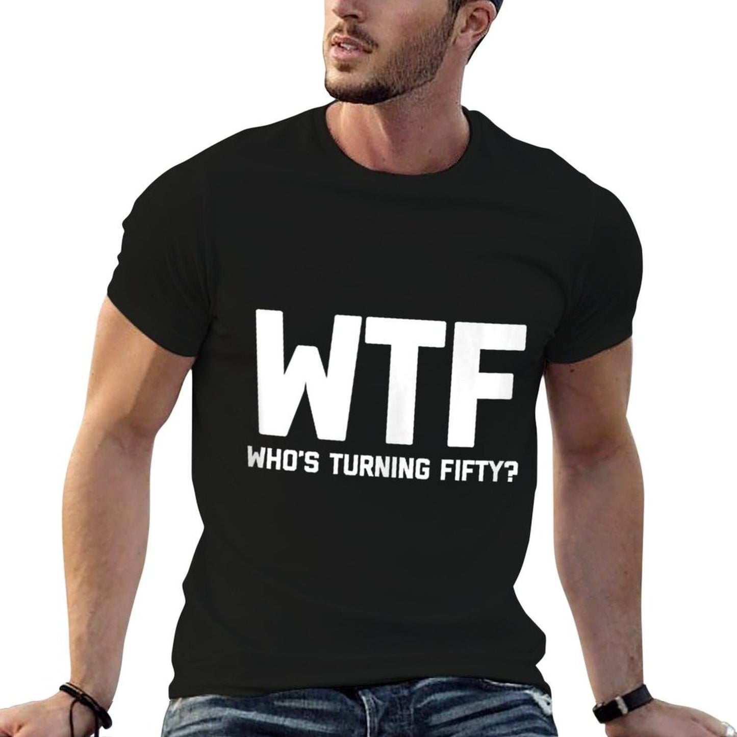 WTF (Who's Turning Fifty) Funny Gift 50th Birthday  Lightweight T-Shirt