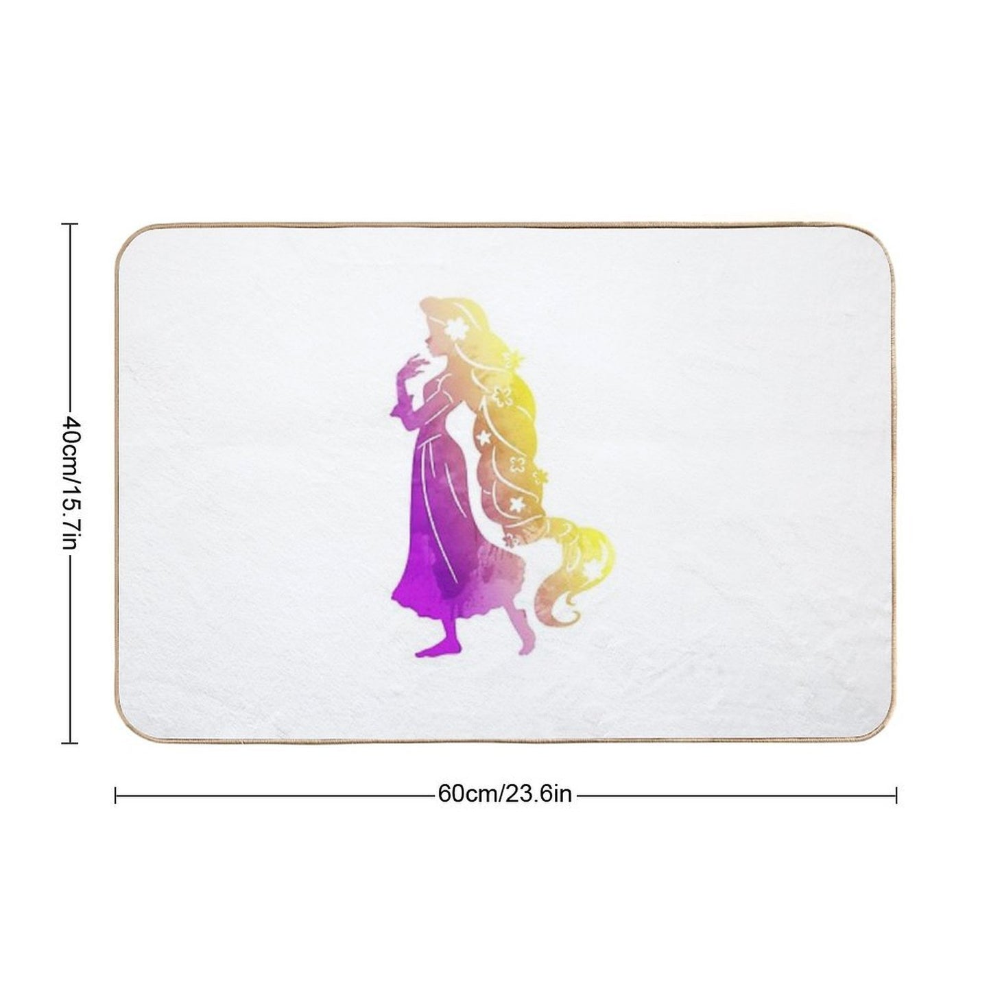 Princess Inspired Silhouette  Easy Maintenance Bath Mat