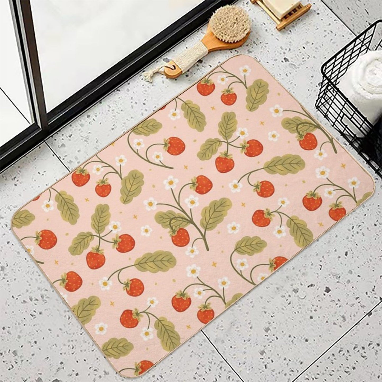 Sweet Strawberries  Non-Slip Bath Mat