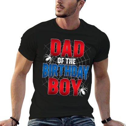Dad Of The Birthday Boy Matching Family Spider Web  Stretchy T-Shirt
