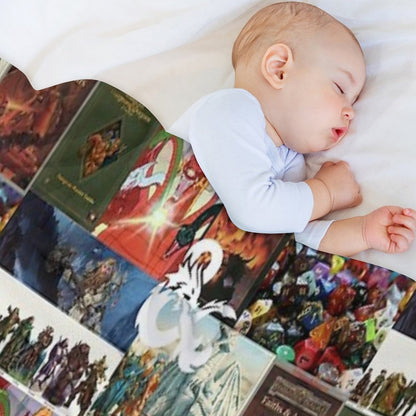D&D Collage Sustainable Throw Blanket
