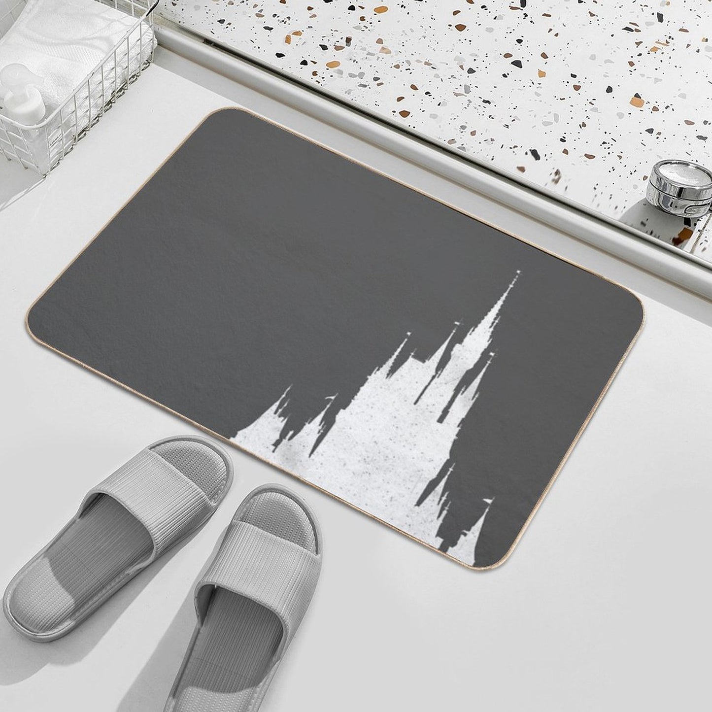 Magic Castle Silhouette Vintage  Odorless Bath Mat