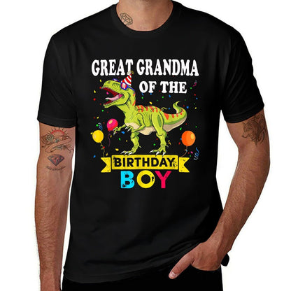 Great Grandma Of The Birthday Boy Dinosaur T-Rex Family  Slim-fit Cut T-Shirt