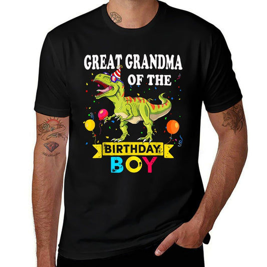 Great Grandma Of The Birthday Boy Dinosaur T-Rex Family  Slim-fit Cut T-Shirt