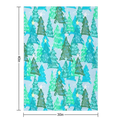 Wintergreen Christmas Trees Machine-washable Throw Blanket