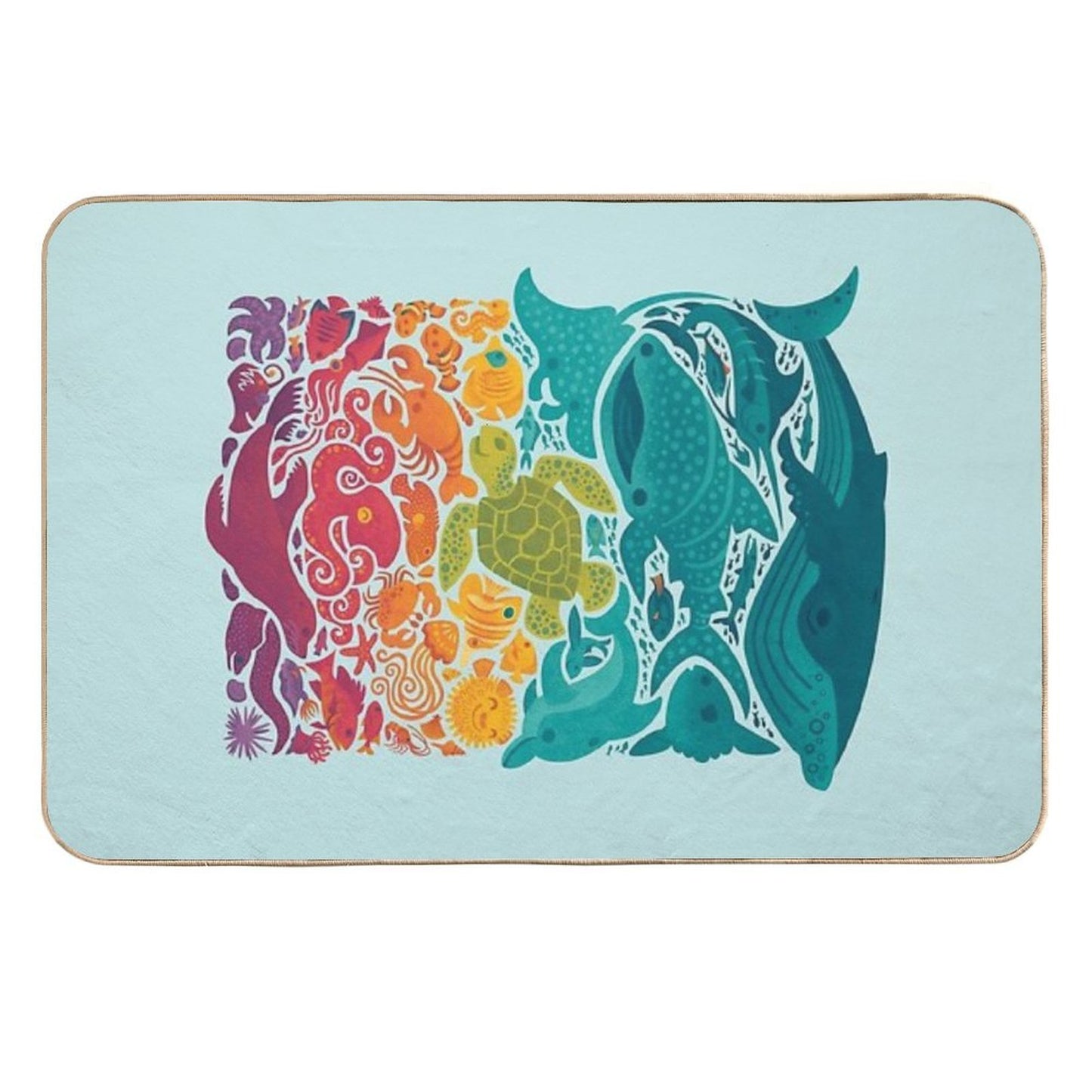 Aquatic Spectrum  Light Blue Durable Bath Mat