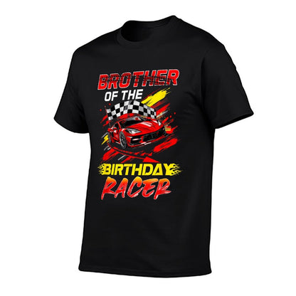 Brother Of The Birthday Racer Race Car Party Family Matching  Graphic-printed T-Shirt