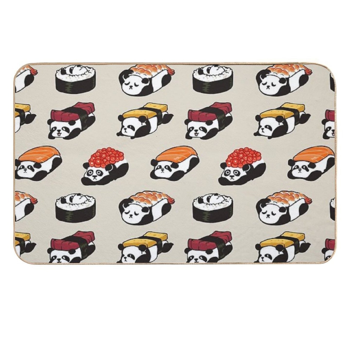 Sushi Panda  Easy To Clean Bath Mat