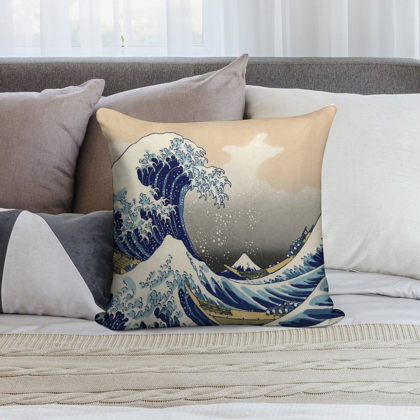 Great Wave Soft Ultra-Soft Texture Throw Pillow