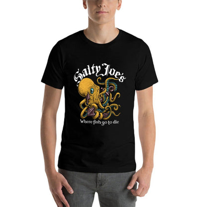 Salty Joes Raging Octopus Logo Graphic  Eco-friendly Material T-Shirt
