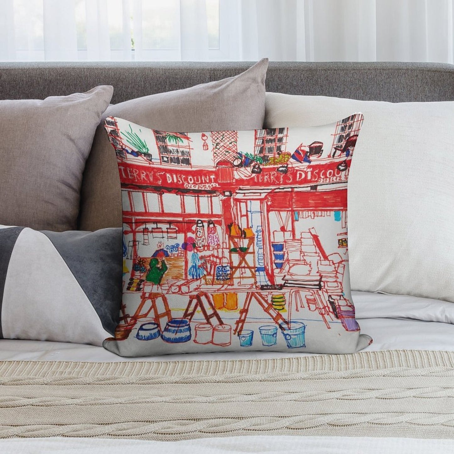 Terry's Discount Store, Deptford Soft Easy Maintenance Throw Pillow