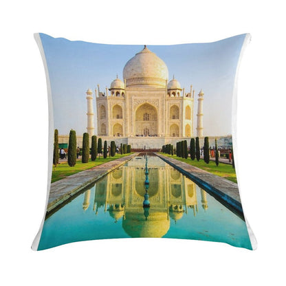 Reflection Of Taj Mahal Soft High-Density Material Throw Pillow