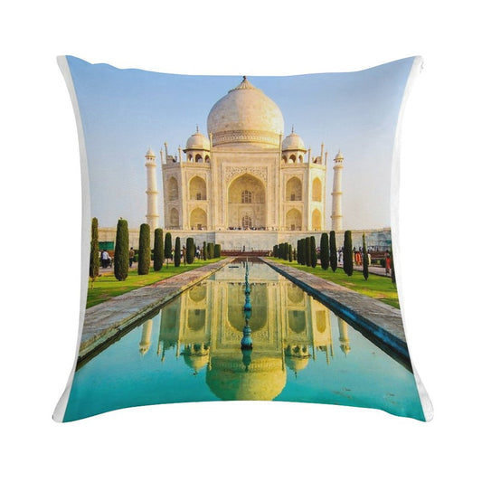 Reflection Of Taj Mahal Soft High-Density Material Throw Pillow