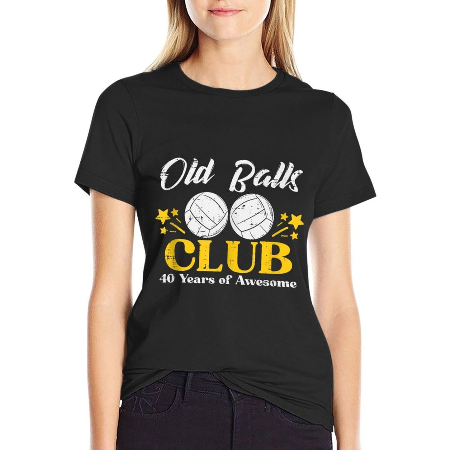 Mens Old Balls Club Volleyball 40 Years Awesome 40th Birthday Men  Polyester Blend T-Shirt