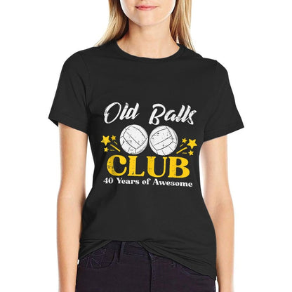 Mens Old Balls Club Volleyball 40 Years Awesome 40th Birthday Men  Polyester Blend T-Shirt