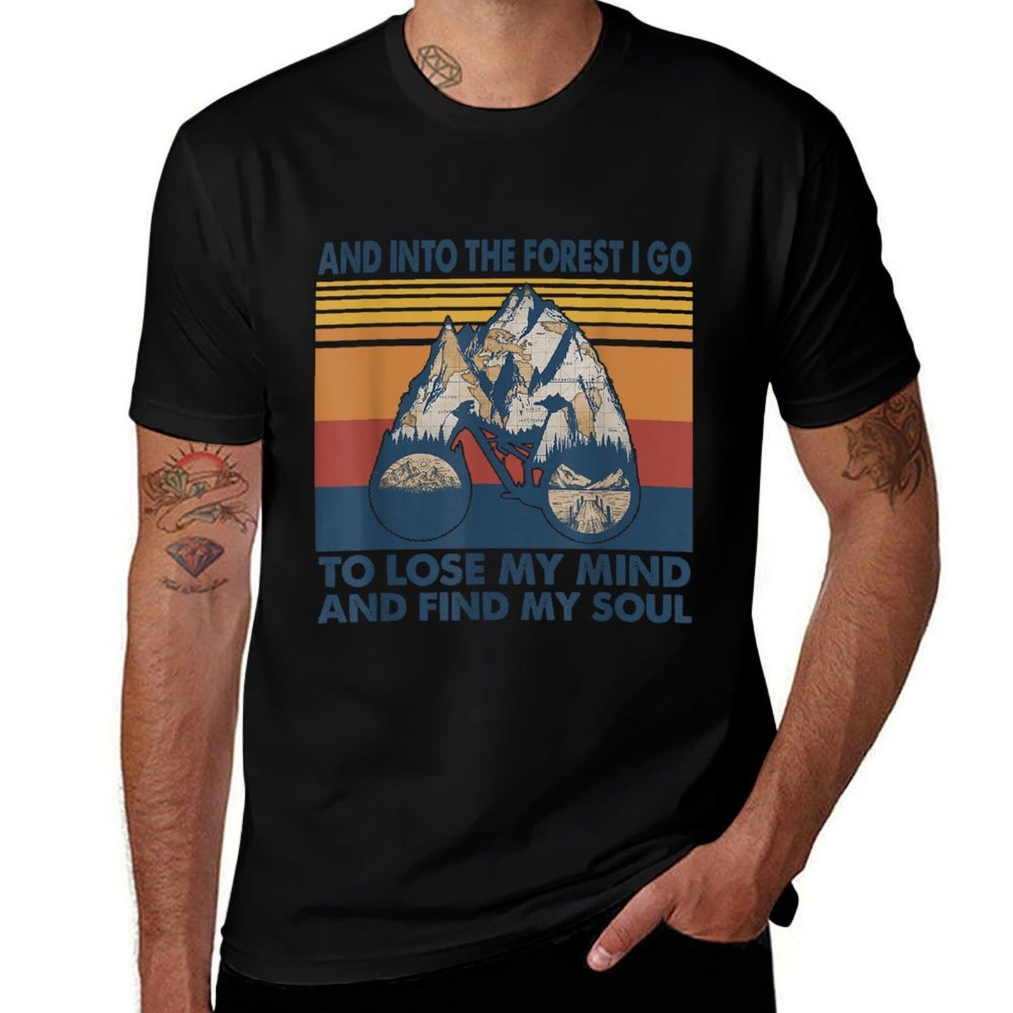 Mountain Bike And Into The Forest I Go To Lose My Mind  Eco-friendly Material T-Shirt