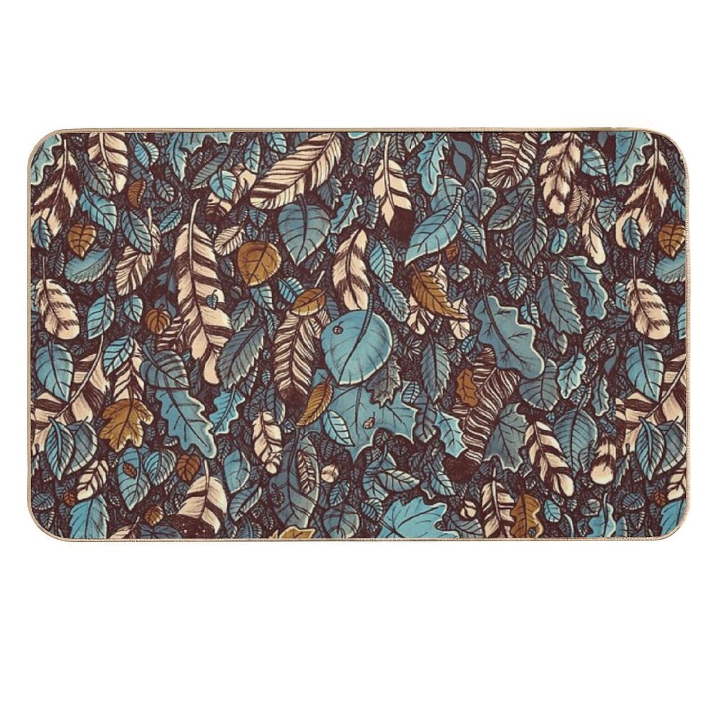Leaves Color Blue  High-Traffic Bath Mat