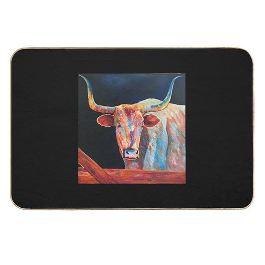 The Texas Long Horn, in All His Colorful Beauty  Versatile Bath Mat